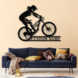 Personalized Women Cycling Metal Sign with LED Lights Custom Biker Wall Decor Female Cyclist Metal Art Women Cycling