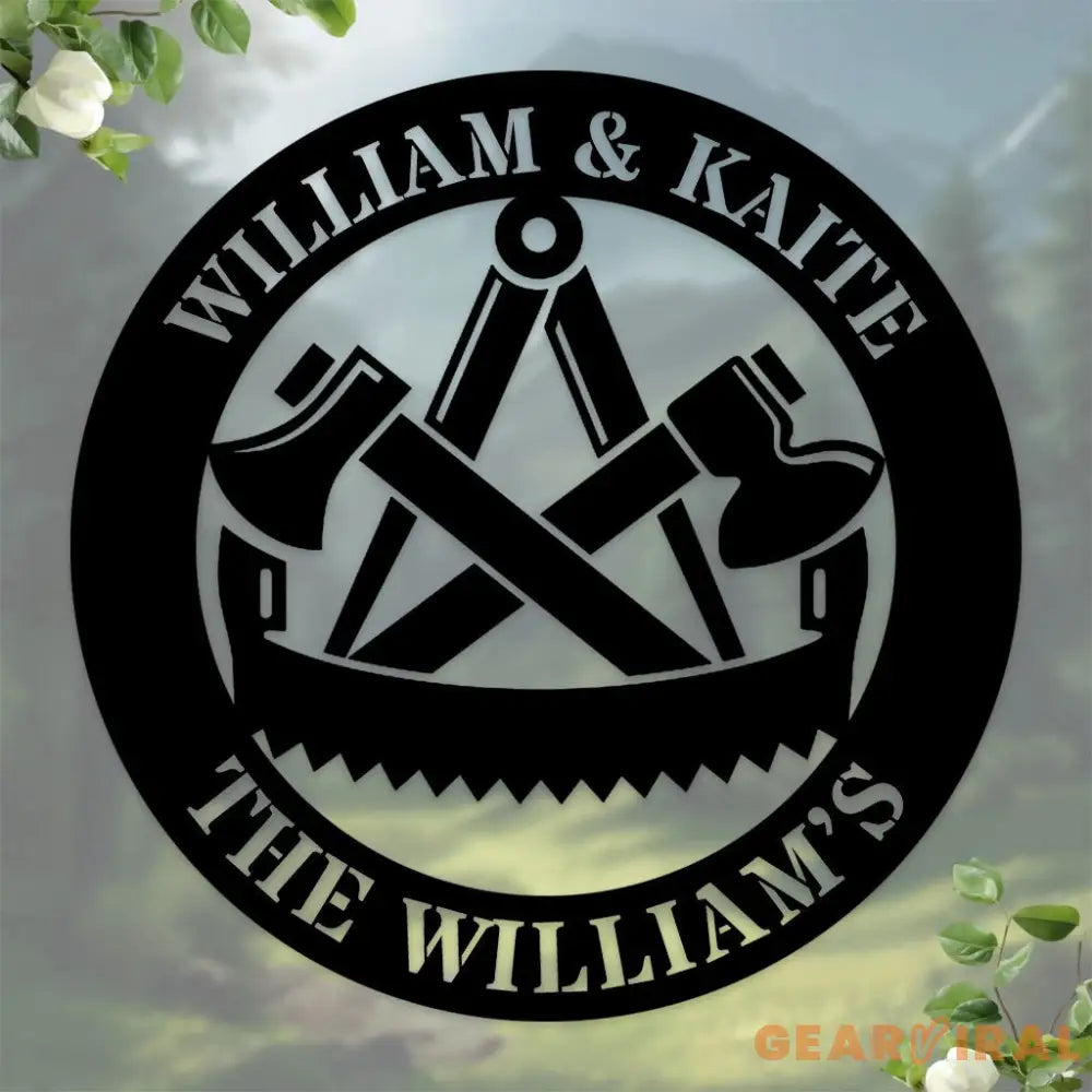 Personalized Work Shop Metal Sign Couple Sign Anniversary Gift Family Name Metal Sign Gift for him Couple Wall Art