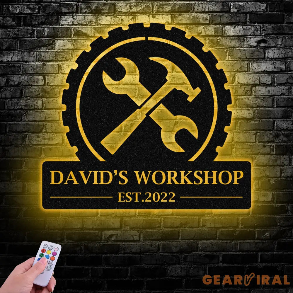 Personalized Workshop Metal Sign Custom Name Metal Sign Gift for Grandpa Gift for Papa - Gearviral