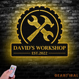 Personalized Workshop Metal Sign Custom Name Metal Sign Gift for Grandpa Gift for Papa - Gearviral
