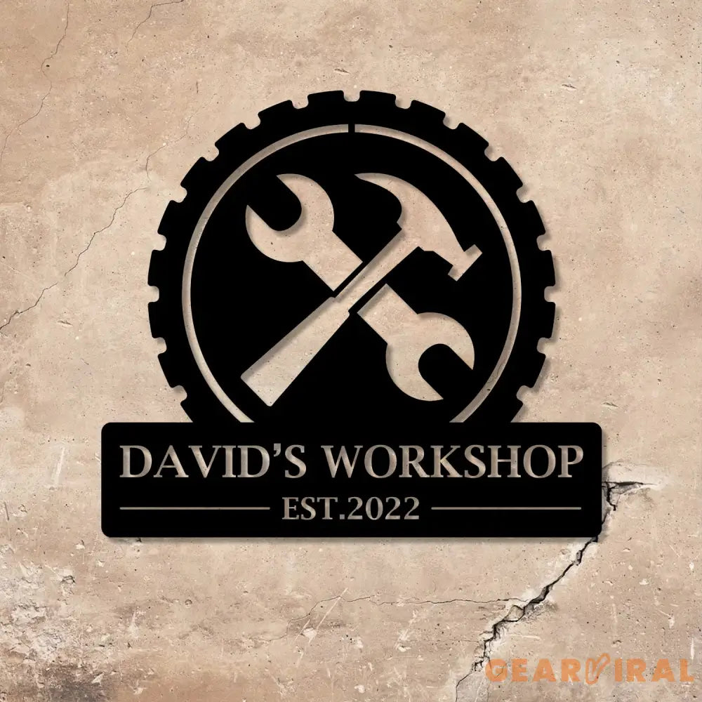 Personalized Workshop Metal Sign Custom Name Metal Sign Gift for Grandpa Gift for Papa - Gearviral