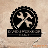 Personalized Workshop Metal Sign Custom Name Metal Sign Gift for Grandpa Gift for Papa - Gearviral