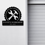 Personalized Workshop Metal Sign, Custom Name Metal Sign, Gift for Grandpa, Gift for Papa - Gearviral