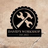 Personalized Workshop Metal Sign, Custom Name Metal Sign, Gift for Grandpa, Gift for Papa - Gearviral