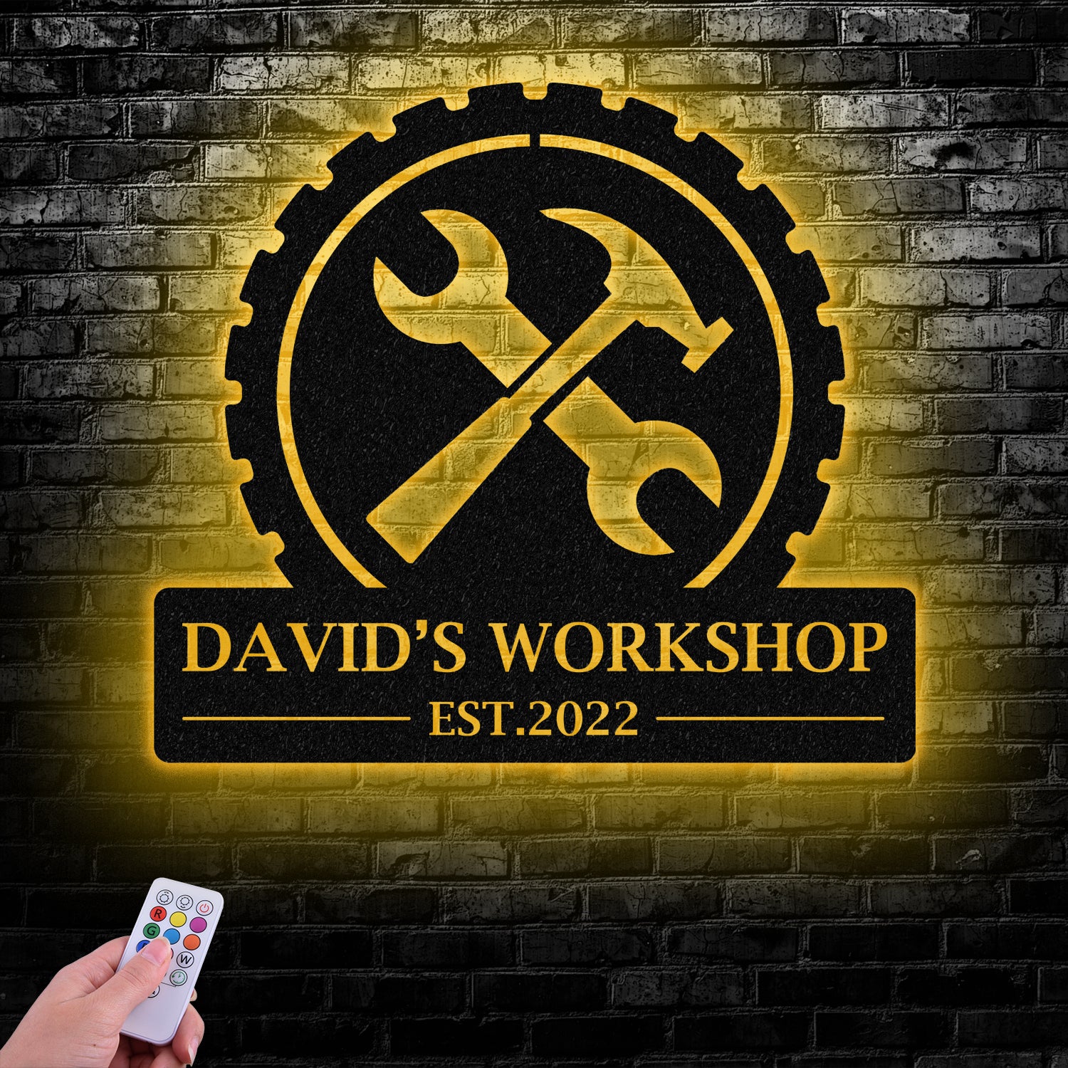 Personalized Workshop Metal Sign, Custom Name Metal Sign, Gift for Grandpa, Gift for Papa - Gearviral