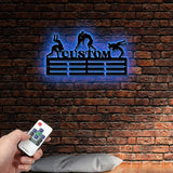 Personalized Wrestling Medal Hanger with Led Light,Custom Wrestler Name Medal Holder Wrestling Medal Display Awards