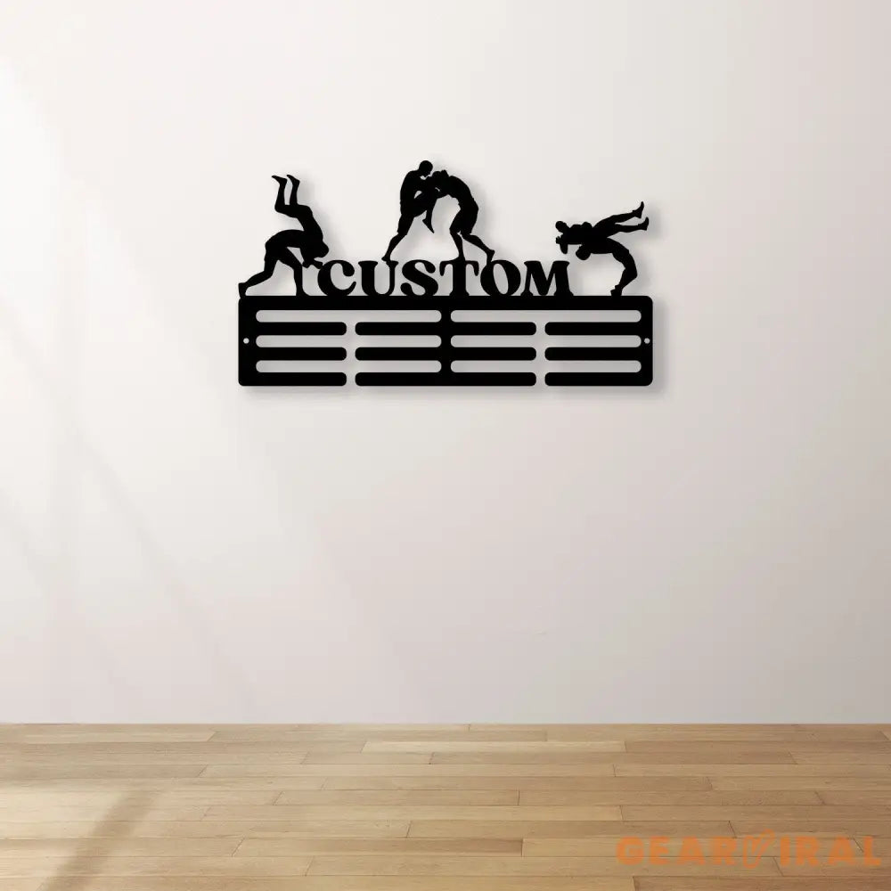 Personalized Wrestling Medal Hanger with Led Light,Custom Wrestler Name Medal Holder Wrestling Medal Display Awards