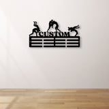 Personalized Wrestling Medal Hanger with Led Light,Custom Wrestler Name Medal Holder, Wrestling Medal Display Awards Sign, Wrestler Name Sign