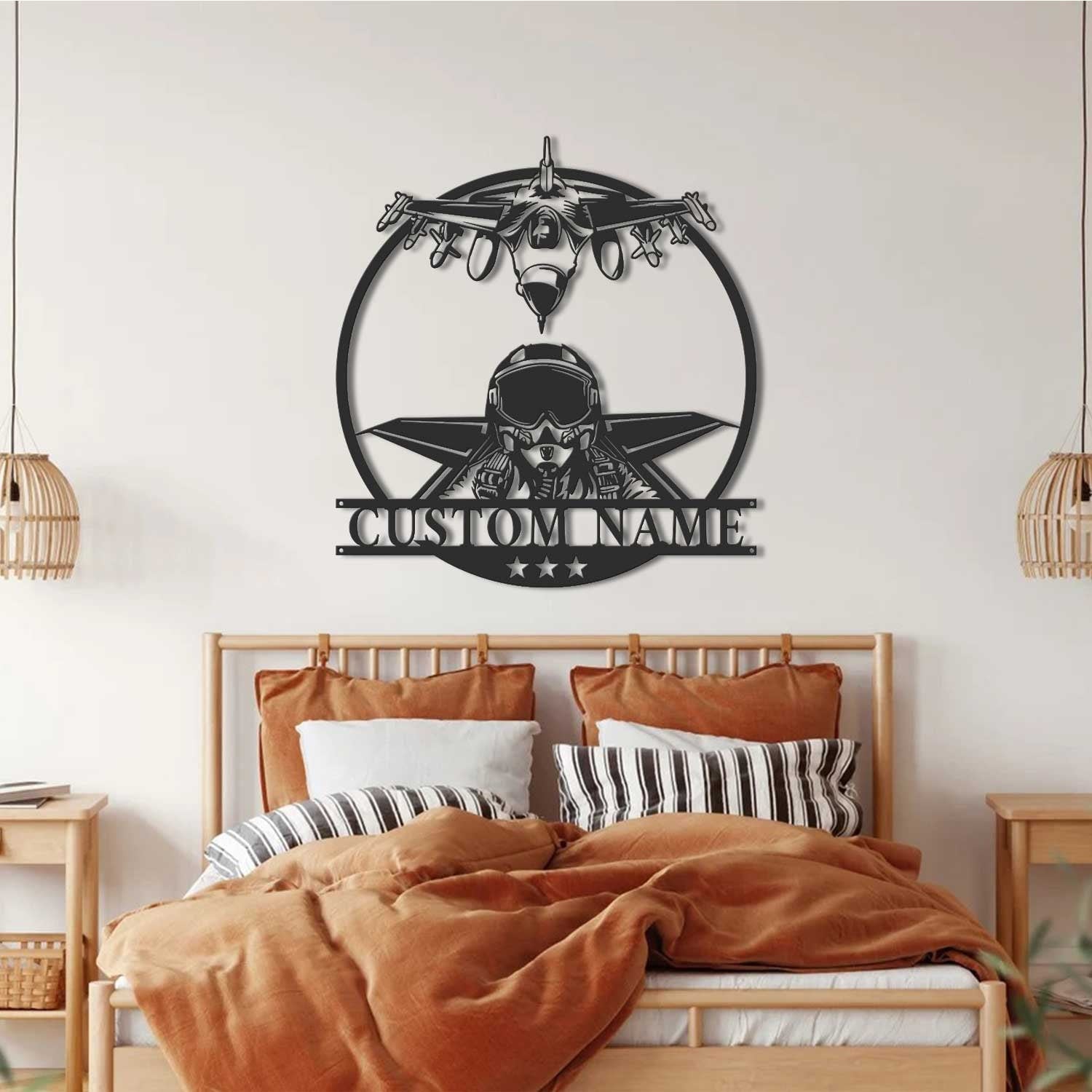 PersonalizedFighter Jet Pilot Metal Sign Led Lights - Custom Aircraft Air Force Name Sign Home Decor Military Plane Decoration Birthday Gift | GearViral