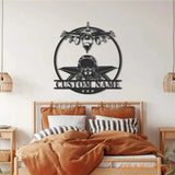 PersonalizedFighter Jet Pilot Metal Sign Led Lights - Custom Aircraft Air Force Name Sign Home Decor Military Plane