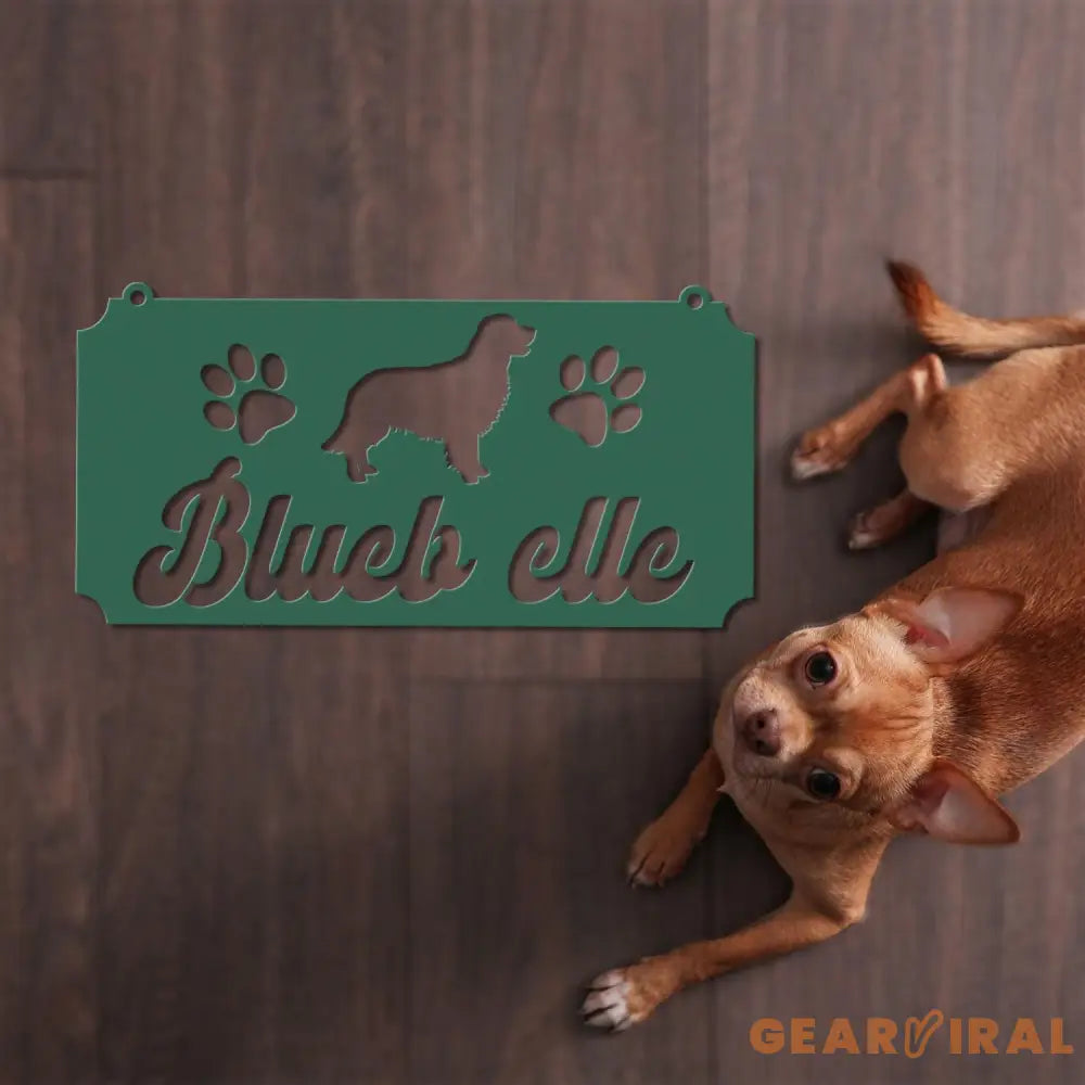 Pet Name Metal Sign Dog Sign for Wall Dog House Name Pet Name Plaque Dog DÃƒÂ©cor Pet Signs Dog Name Sign Dog Kennel