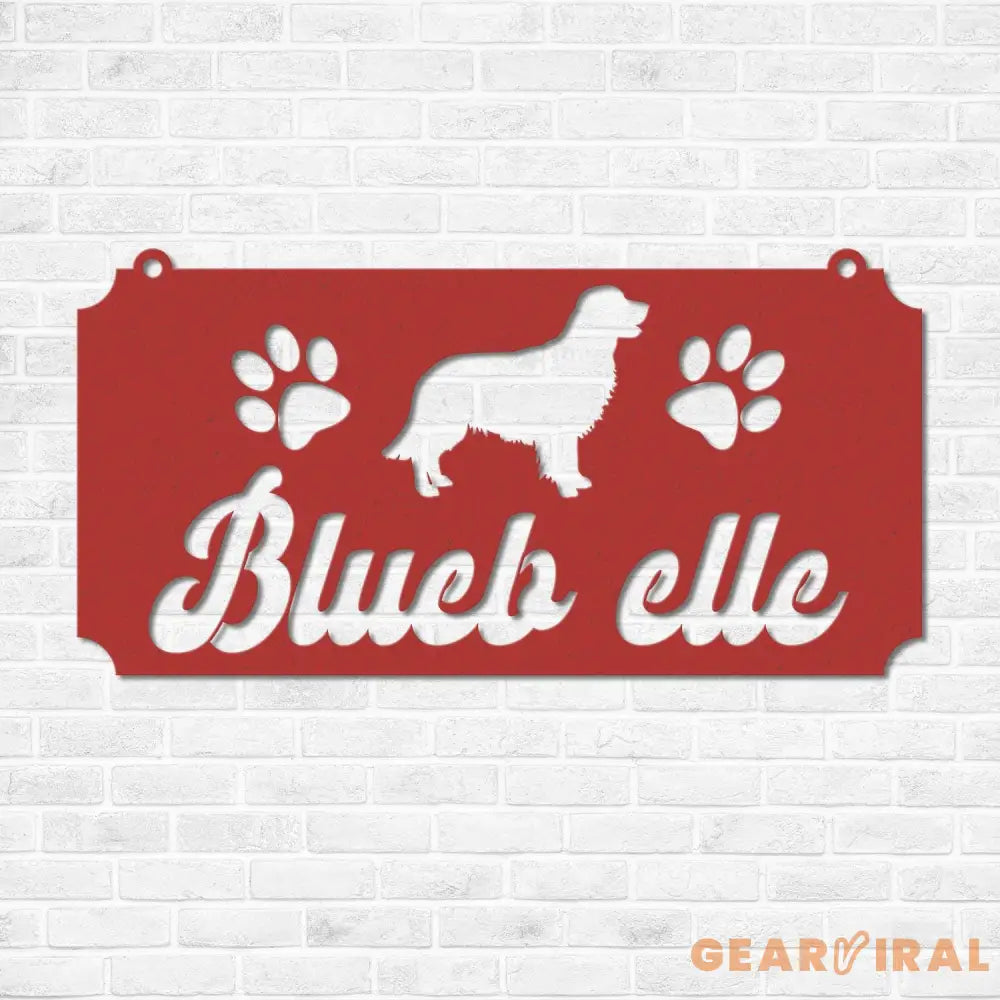 Pet Name Metal Sign Dog Sign for Wall Dog House Name Pet Name Plaque Dog DÃƒÂ©cor Pet Signs Dog Name Sign Dog Kennel