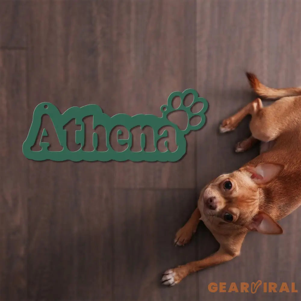 Pet Name Metal Sign Dog Sign for Wall Dog House Name Pet Name Plaque Dog Decor Pet Signs Dog Name Sign Dog Kennel Name