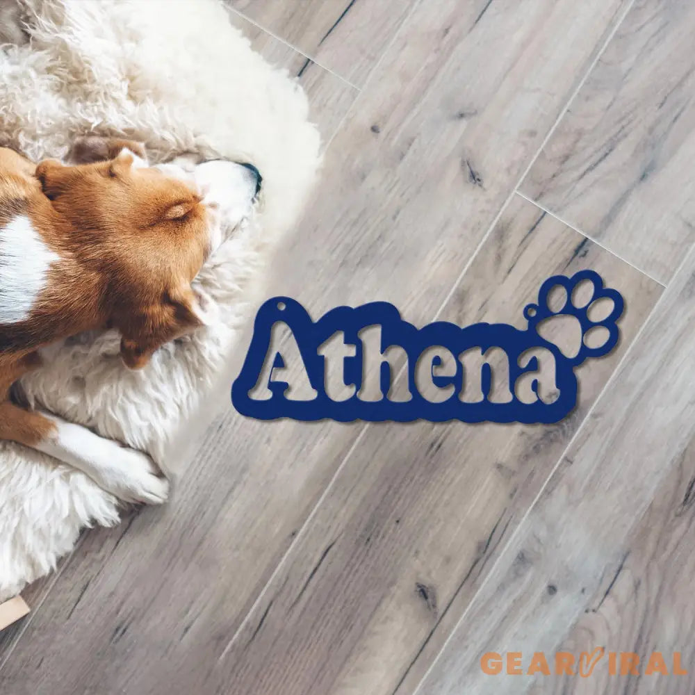 Pet Name Metal Sign Dog Sign for Wall Dog House Name Pet Name Plaque Dog Decor Pet Signs Dog Name Sign Dog Kennel Name