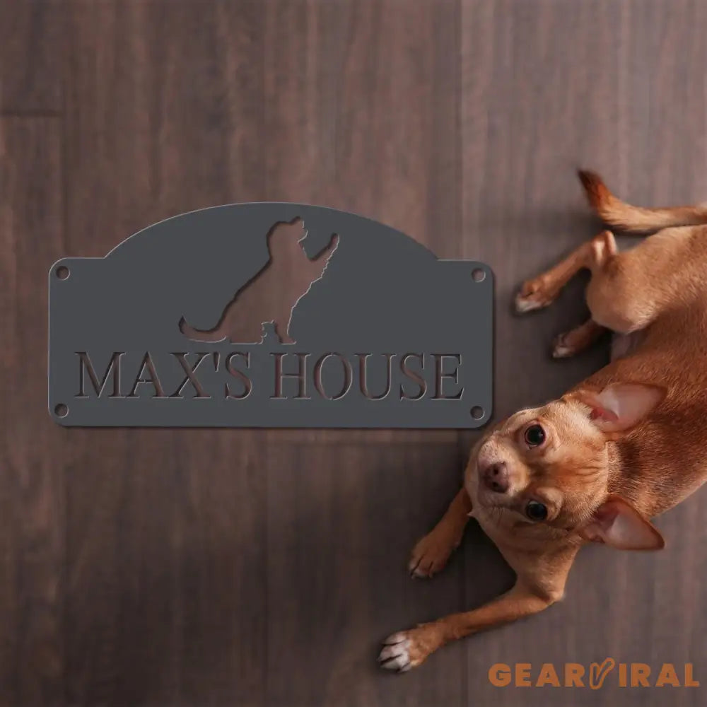 Pet Name Metal Sign - Dog Sign for Wall - Dog House Name - Pet Name Plaque - Dog Decor - Pet Signs - Dog Name Sign- Dog