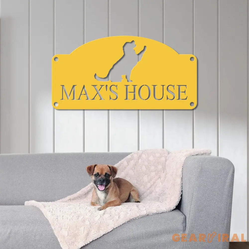 Pet Name Metal Sign - Dog Sign for Wall - Dog House Name - Pet Name Plaque - Dog Decor - Pet Signs - Dog Name Sign- Dog