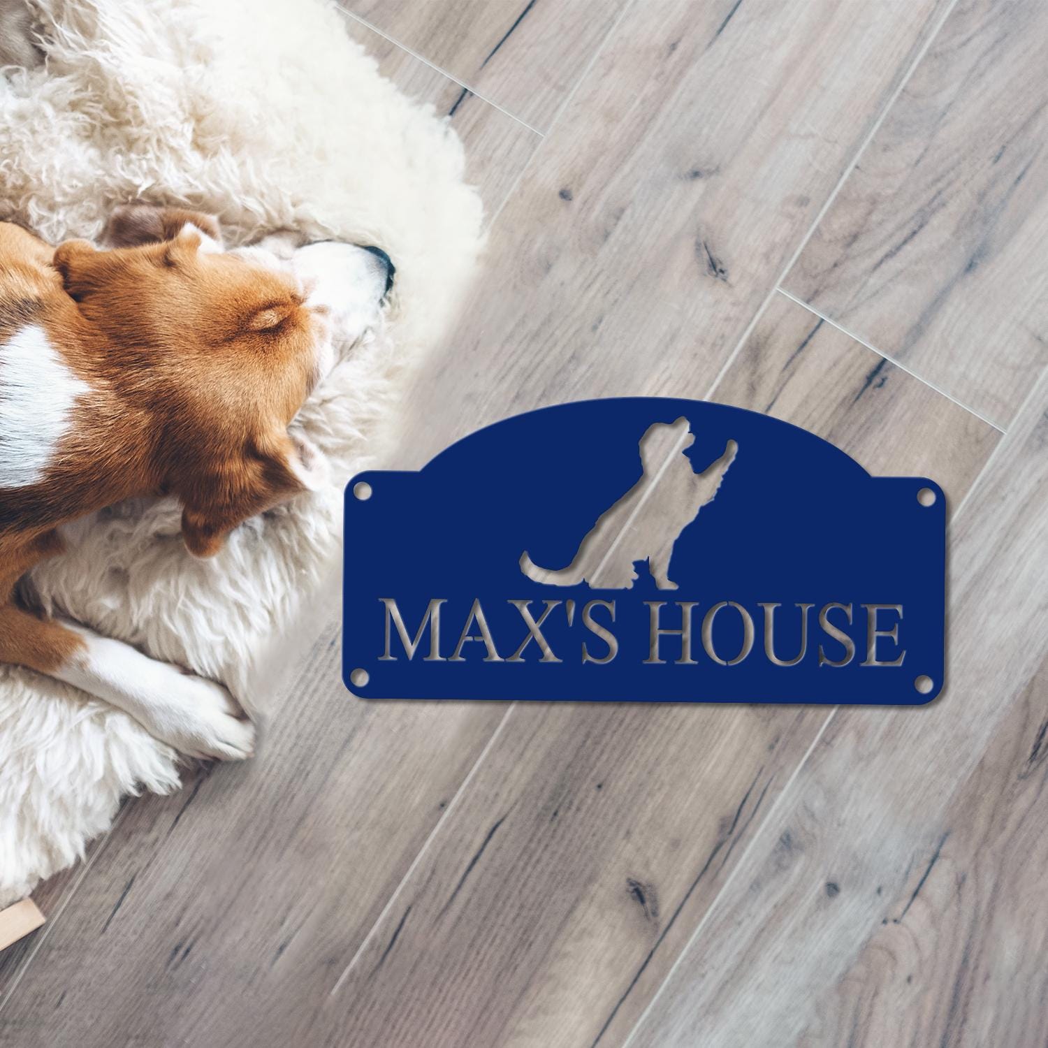 Pet Name Metal Sign - Dog Sign for Wall - Dog House Name - Pet Name Plaque - Dog Decor - Pet Signs - Dog Name Sign- Dog Kennel Name Plate