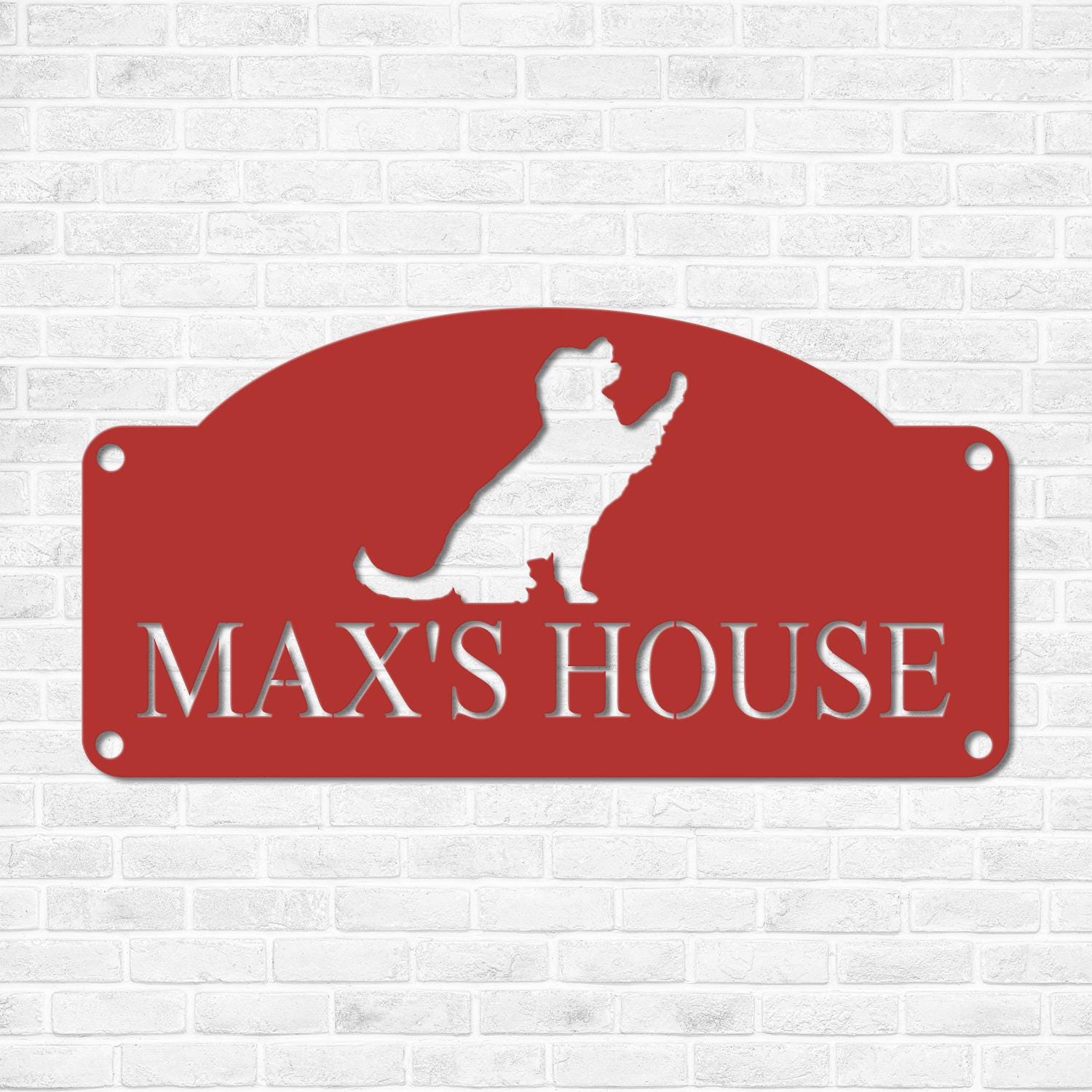 Pet Name Metal Sign - Dog Sign for Wall - Dog House Name - Pet Name Plaque - Dog Decor - Pet Signs - Dog Name Sign- Dog Kennel Name Plate