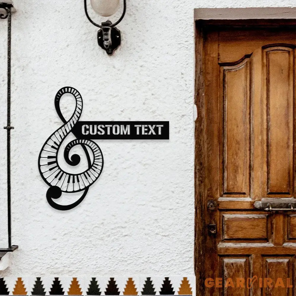 Piano Key Treble Clef metal Sign Piano wall decor Piano Metal LED sign Family Name Sign Piano Wall art Living Room Sign