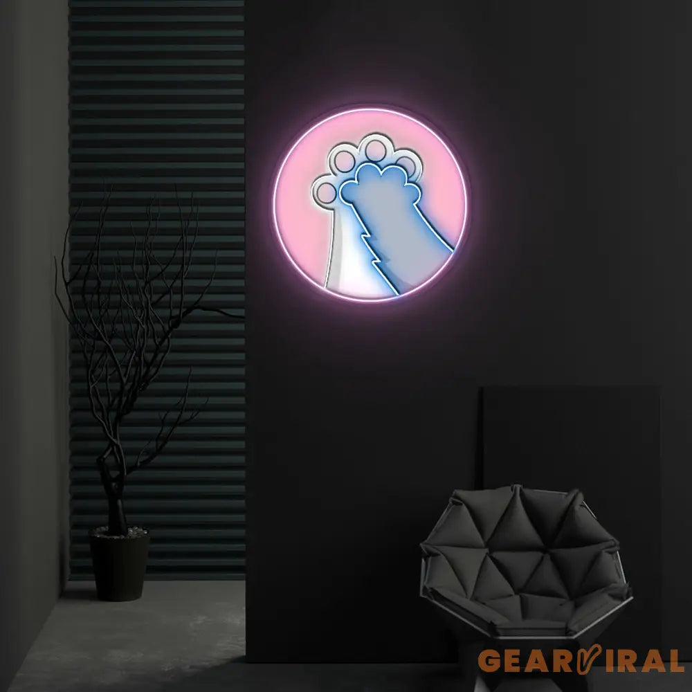 Pink Catculator Neon Sign x Acrylic Artwork