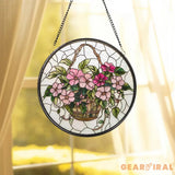 Pink Morning Glory Glass Suncatcher Flower Window Hanging Decor Garden-Inspired Gift Birthday Month Flower Gift for Mom