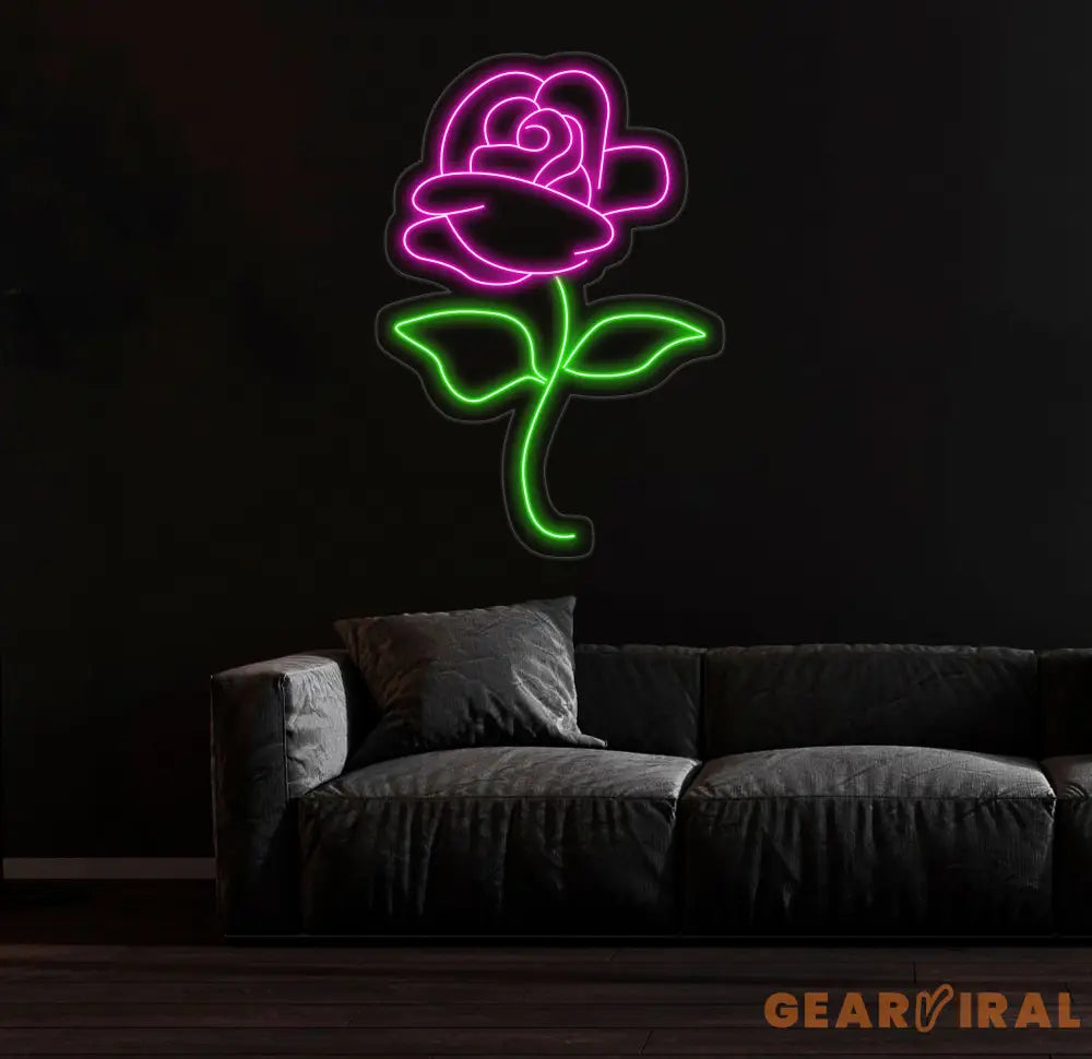 Pink Rose Flower Neon Sign Rose Neon Light Rose Led Light Flower Room Wall Decor Florist Neon Light Rose Neon Light