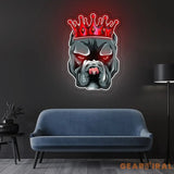 Pitbull In Crown Neon Sign x Acrylic Artwork