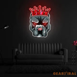 Pitbull In Crown Neon Sign x Acrylic Artwork
