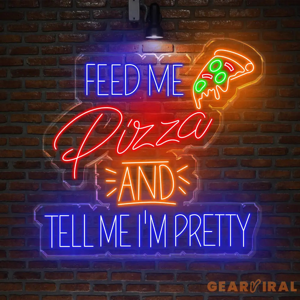 Pizza Neon Sign Feed Me Pizza Led Sign Restaurant Sign Kitchen Neon Sign Neon Sign Bedroom Led Neon Sign Neon Light
