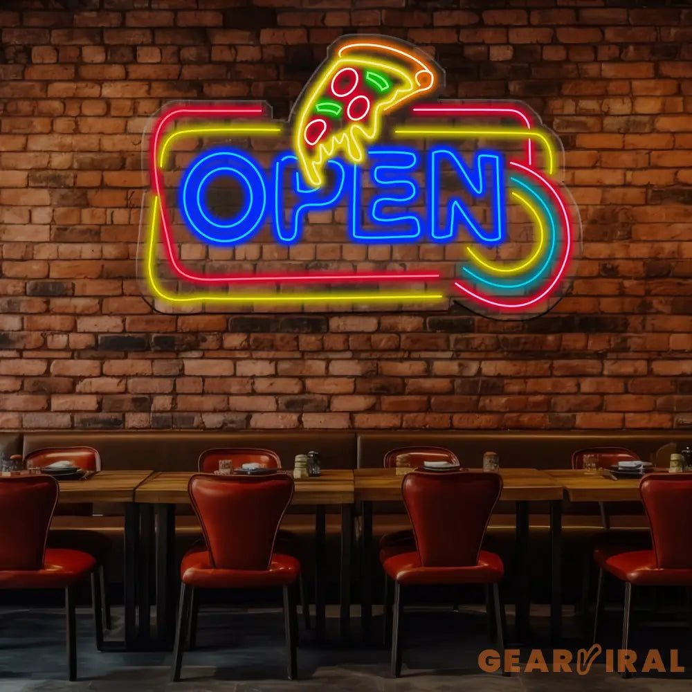 Pizza Neon Sign Open Pizza Led Sign Restaurant Sign Kitchen Neon Sign Neon Sign Bedroom Led Neon Sign Neon Light Sign