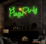 Play Dirty Neon Sign - Custom Red Neon Light Bedroom Wall Decor Playful Wall Art Unique LED Sign for Home or Game Room
