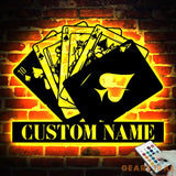 Poker Wall Art With LED Lights - Poker Decor Wall Led Sign - Poker RGB Color Led Light Sign - Christmas Gift | GearViral