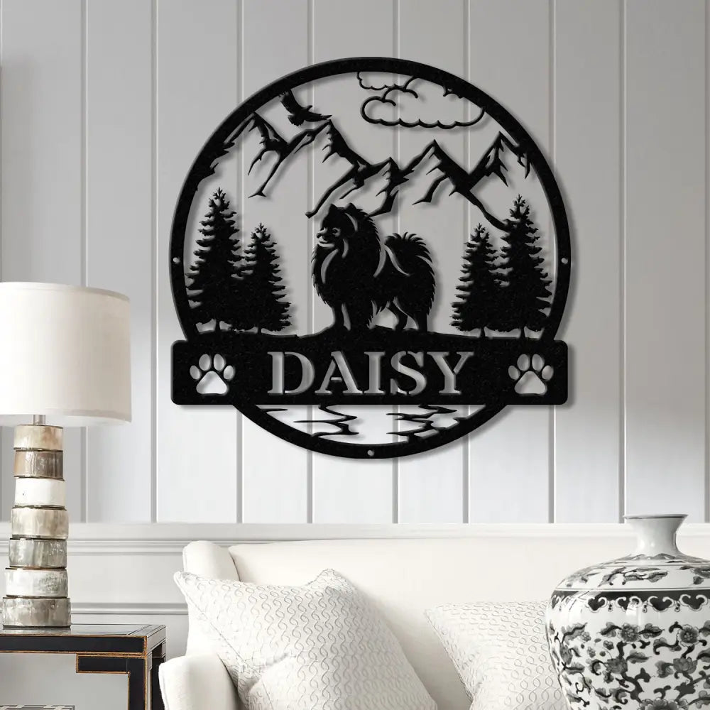 Pomerian Metal Sign Custom Dog Name Sign Dog Memorial Gift Pomerian Wall Decor Dog Lovers Wall Art Pet Lover Gift Dog