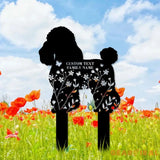 Poodle Loss of Pet Sympathy Sign - Personalized Monogram Dog Shape Metal Stake - Custom Garden Decor- Garden Dog Metal