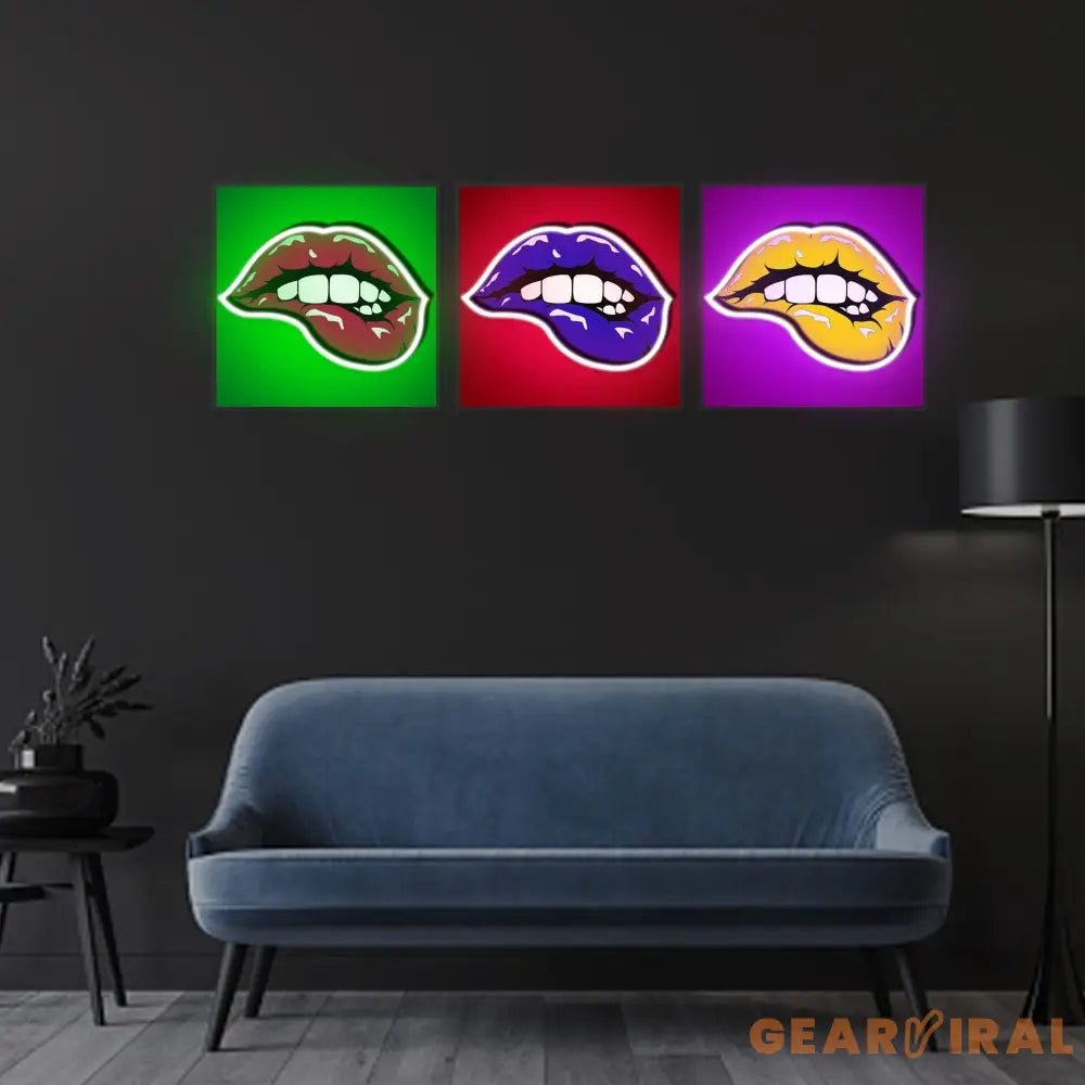 ’Pop Art Lips’ Neon x Acrylic Artwork