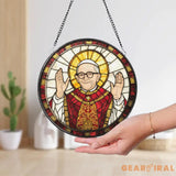 Pope Leo XIV American Pope Suncatcher Catholic Stained Glass Window Hanging Religious Gift Christian Home Decor Church