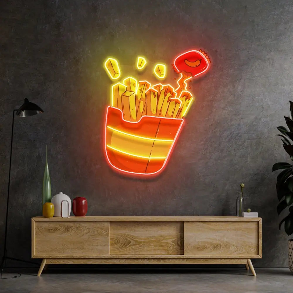 Potato Chips Glowing LED Neon Sign Light Pop Art