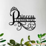 Princess Monograms Name Metal Sign Personalized Room Name Led Sign Outdoor Door Decor Address Wall Art Perfect Gift for