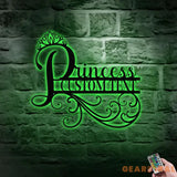 Princess Monograms Name Metal Sign Personalized Room Name Led Sign Outdoor Door Decor Address Wall Art Perfect Gift for