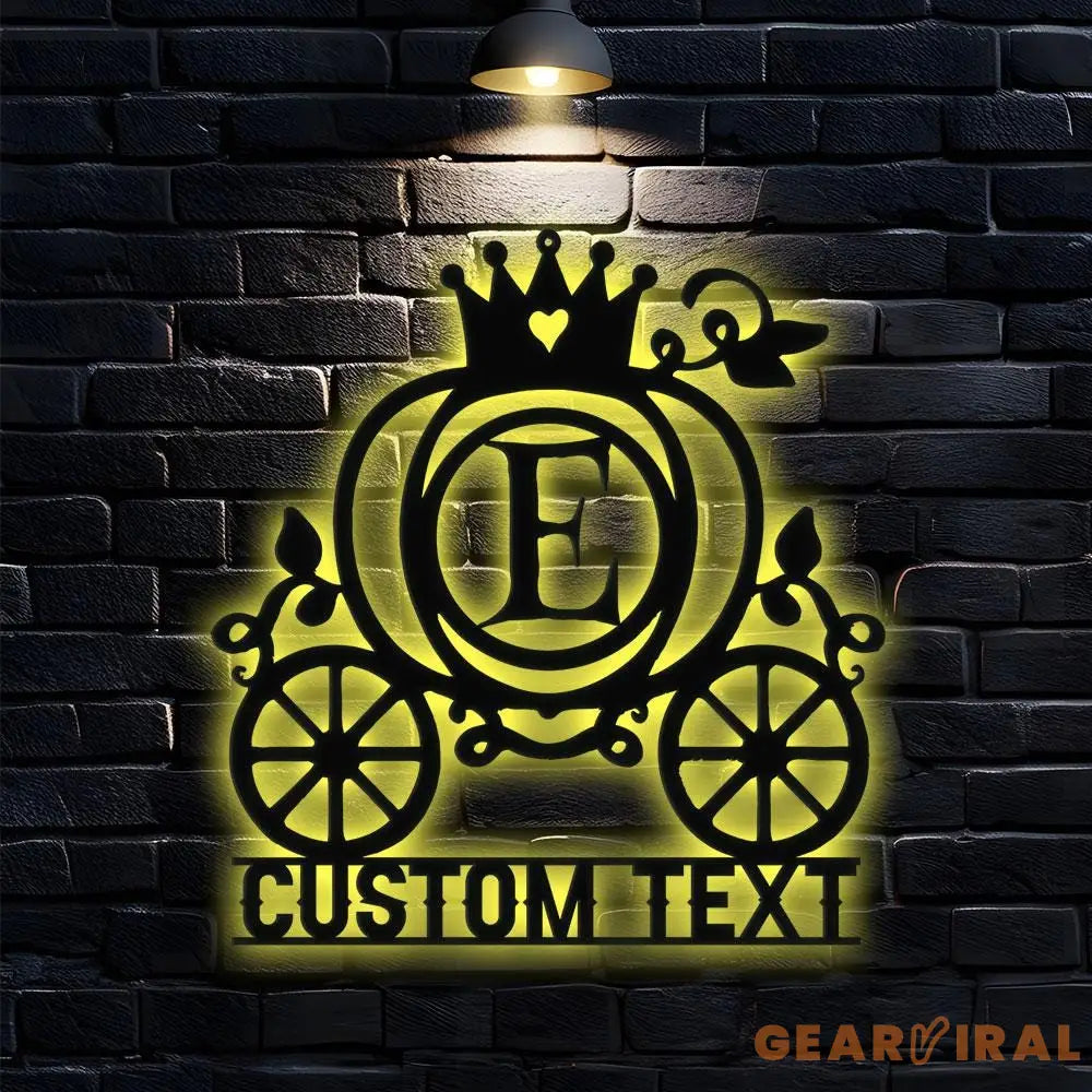 Princess Monograms Name Metal Sign Personalized Room Name Led Sign Outdoor Door Decor Room Wall Art Perfect Gift for