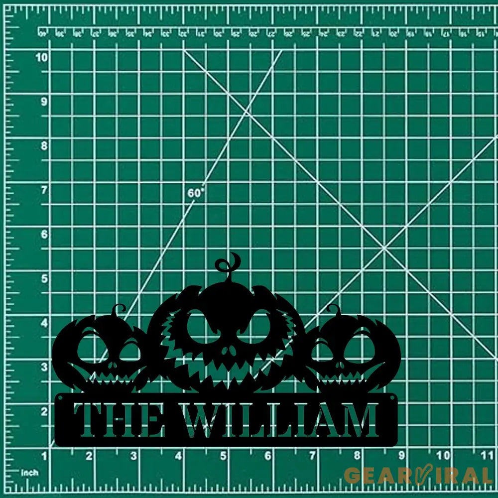 Pumpkin Metal Sign Hallowee Pumpkin Family Name Sign Personalized Split Letter Last Name Pumpkin Halloween Sign Outdoor