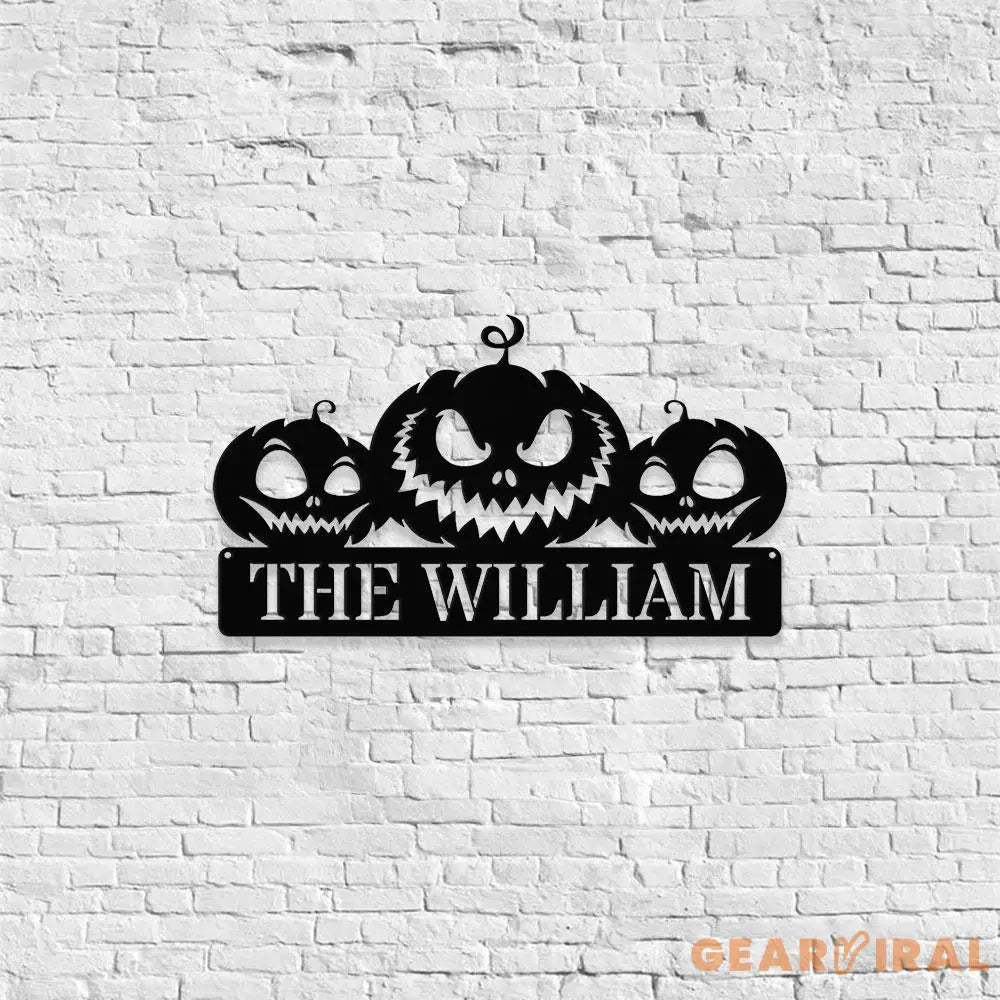Pumpkin Metal Sign Hallowee Pumpkin Family Name Sign Personalized Split Letter Last Name Pumpkin Halloween Sign Outdoor