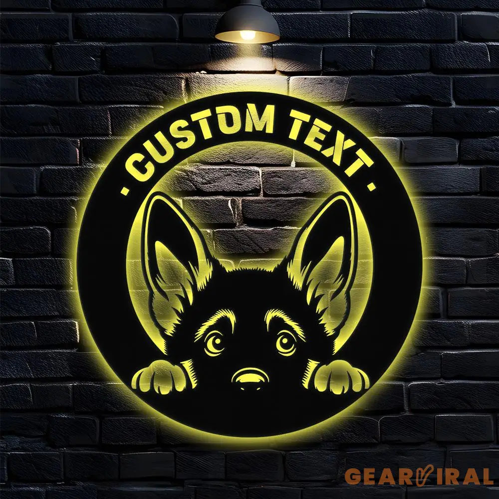 Puppy Metal Sign Custom Dog Sign Personalized Family Led Sign Outdoor Door Decor Personalized Dog Wall Art Gift for