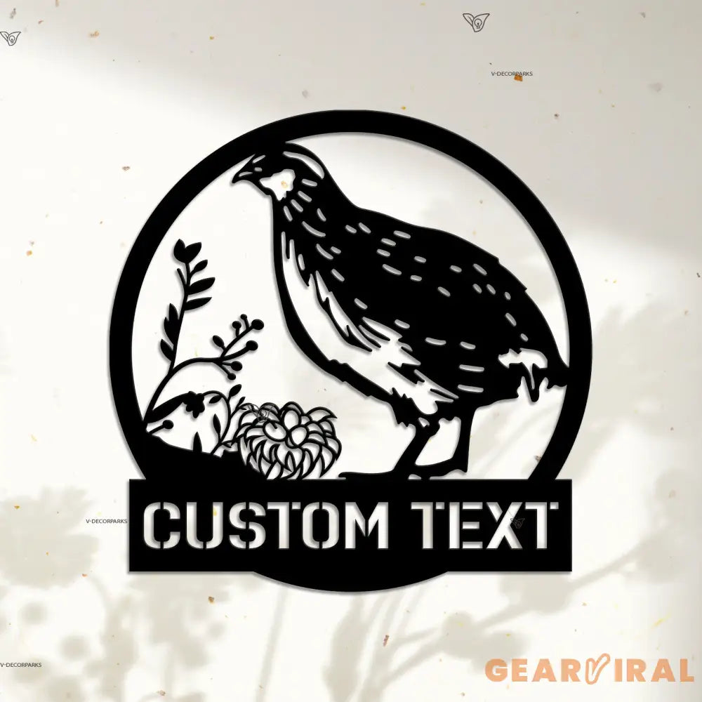Quail Metal Sign LED - Custom Name Sign Bird Wall Art - Outdoor Wall Art Farmhouse Quail Decor - Quail Wall Art