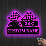 Race Car Custom Name Metal Sign - Dirt Track Racing Sign - Sports Sign - Race Car Sign | GearViral