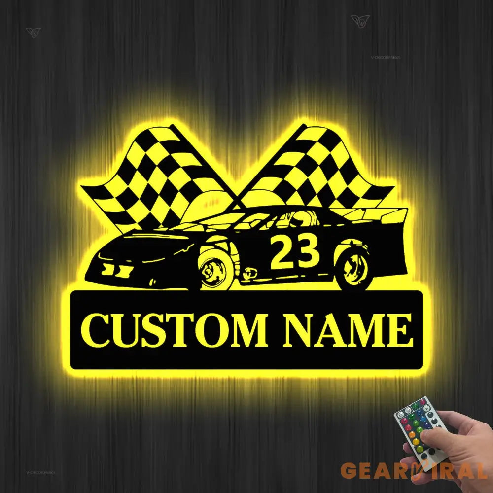 Race Car Custom Name Metal Sign - Dirt Track Racing Sign - Sports Sign - Race Car Sign | GearViral