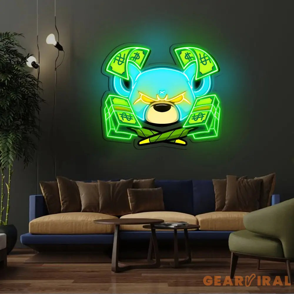 Rat rich cartoon Neon x Acrylic Artwork