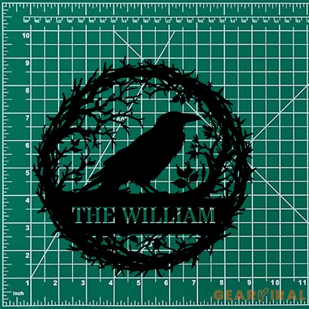 Raven Metal Sign Halloween - Raven Halloween Name Sign Personalized Split Letter Last Name Halloween Sign Outdoor Door