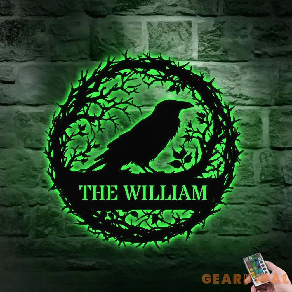 Raven Metal Sign Halloween - Raven Halloween Name Sign Personalized Split Letter Last Name Halloween Sign Outdoor Door