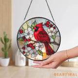 Red Cardinal Stained Glass Suncatcher Cardinal Window Hanging Red Bird Decor Cardinal Memorial Gift Bird Lover Gift